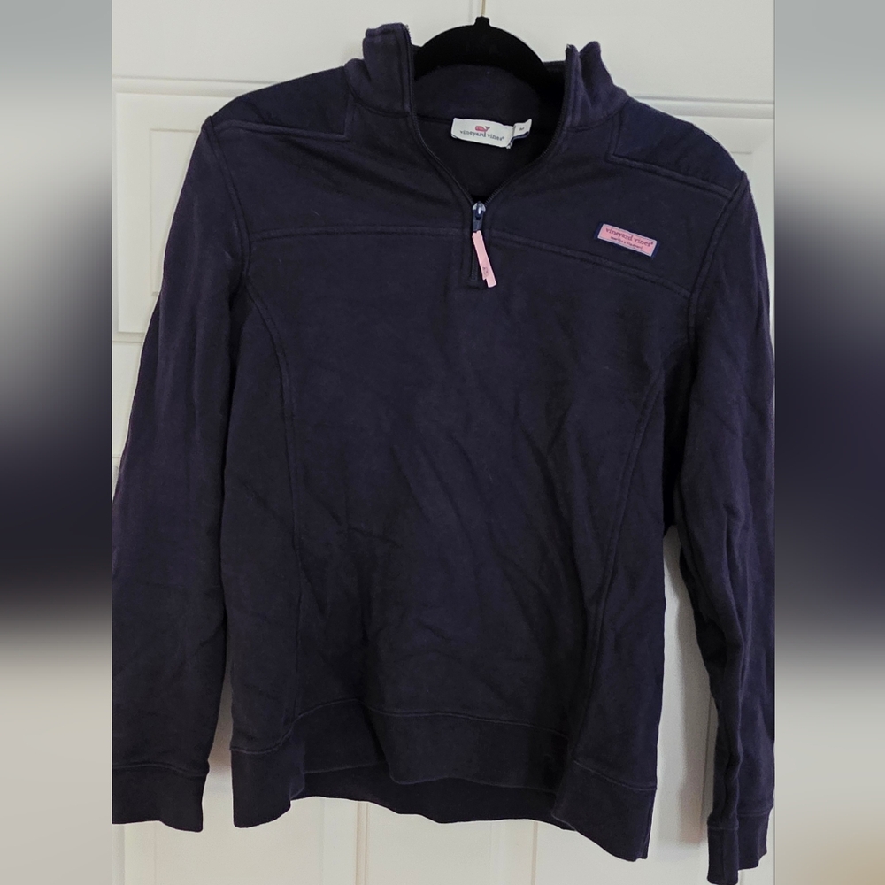 Vineyard Vines classic navy 1/4 zip Sweatshirt Size Medium